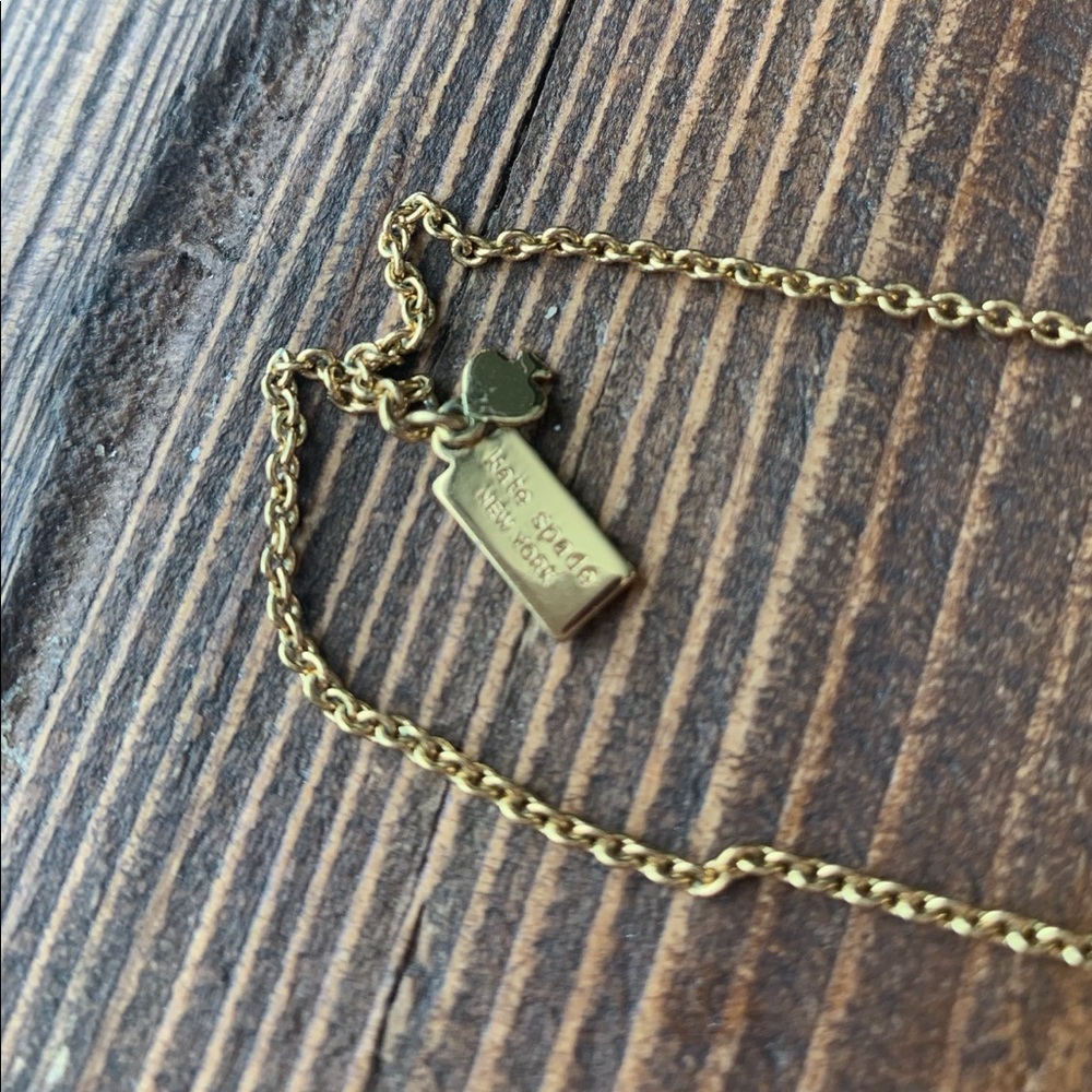Long gold gem necklace - Picture 2 of 4